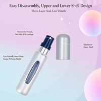 Botol Parfum Aluminium Portabel 10ml, Atomizer Isi Ulang di Bagian Bawah, Penyemprot Wewangian dengan Logo Kustom