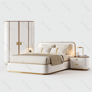 2025 New Design Modern Luxury Complete Bedroom Furniture <b>Set</b> King Size Double <b>Bed</b> Upholstered Headboard <b>Full</b> Home Furniture - Product Image 6