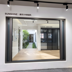 Ventanas abatibles de aluminio modernas a prueba de viento, ventanas francesas oscilantes de vidrio templado, excelente rendimiento de presión - Product Image 1