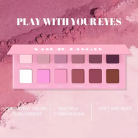Palette de fards à paupières mats métalliques 12 couleurs, poudre minérale végétalienne, haute pigmentation, résistante à l'eau, maquillage pour peaux foncées