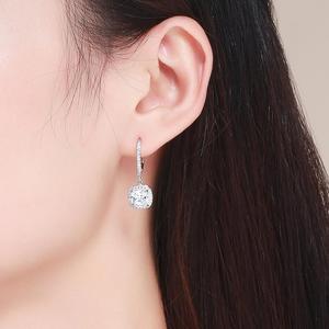 SCE520 Women's Fashion Geometric Stud Earrings 925 <strong>Silver</strong> with Big Square Diamond CZ Stone Zircon Dangle <strong>Ear</strong> <strong>Cuff</strong> Hoop for Girls - Product Image 5