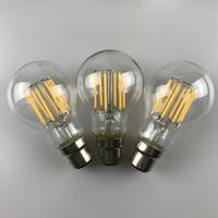 Ampoule LED à filament blanc chaud 6W A60 230V B22 Verre transparent Antique Vintage Edison Ampoule LED A19 pour éclairage commercial