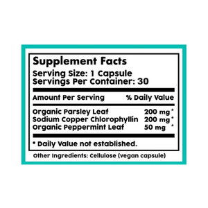 כמוסות כלורופילין למשלוח מהיר, תוסף דאודורנט טבעי לגוף למבוגרים, רעננות פטרוזיליה-מנטה, מתאים למבוגרים - Product Image 2