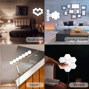 Creative Smart Removable Hexagonal <strong>Wall</strong> Lamp Quantum Modular Touch <strong>Hexagon</strong> Geometry Splicing Hex Honeycomb White LED Night <strong>Light</strong> - Product Image 5