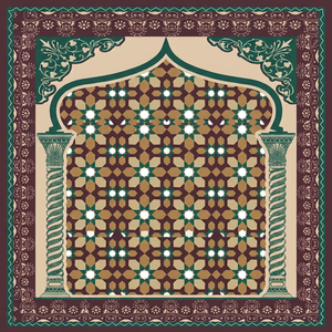 Zynah Channile Yarn fabric Geometric pattern Muslim <b>prayer</b> rug Rectangle Non Slip Jute Backing 27x45 Inches - Product Image 1