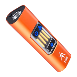 Lampe de poche multi-modes avec indicateur de faisceau rouge intégré, torche de travail portable à chargement USB-C avec crochet de suspension et règle de mesure - Product Image 6
