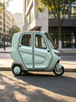 Tricycle Électrique Fermé pour Passagers, Tuk-Tuk, Scooter Électrique à Cabine Fermée, Tricycle Électrique Fabriqué en Chine