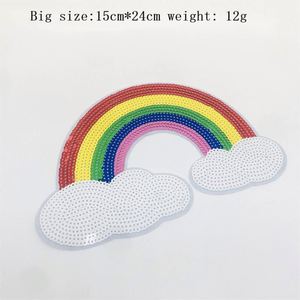 NOUVELLE ARRIVÉE - Patchs personnalisés en sequins brodés à repasser, grand arc-en-ciel, pour vêtements d'enfants et sacs - Product Image 3
