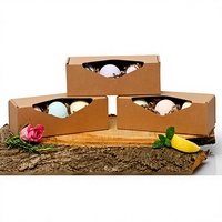Boîte de rangement personnalisée en papier gaufré imperméable avec fermeture magnétique et revêtement UV pour coffret cadeau de bombes de bain de luxe - Éponge écologique