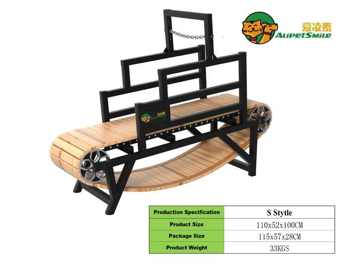 Alipetsmile 2.0 Wood Indoor Dog Treadmill Trainer New Version Pacer Run Walk System for Medium Sized Dogs