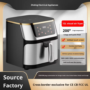Horno de freidora de aire eléctrico de acero inoxidable grande de 12L al por mayor pantalla táctil a Color multifuncional cuadrada moderna 4 opciones - Product Image 5