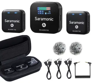 Saramonic Blink900 S Smallest Wireless Mic 2.4GHz Dual-Channel Condenser Lavalier Microphone for DSLR Camcorders Church Vlog