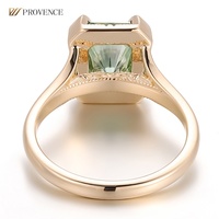Bague en moissanite verte taille radiant 3 carats, fabrication personnalisée en usine 2025, or véritable massif 10K 14K 18K, bagues de mariage, cadeau de fête pour femmes