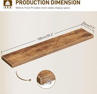 Étagère flottante à motif grain de bois, support invisible de 1,5 pouce d'épaisseur, cadre suspendu 39,4x7,9 pouces pour salle de bain et salon