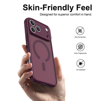 Coque de téléphone magnétique antichoc rouge vin pour iPhone 18 Pro Max, coque de protection anti-chute givrée pour iPhone 18 Duo