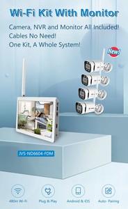 4k CCTV bó H264 nén ứng dụng di động phát hiện chuyển động không dây NVR an ninh Kit âm thanh kép 4 máy ảnh 10.1 hiển thị máy ảnh - Product Image 4