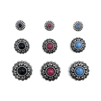Conchos en métal gravés à visser, boutons rétro, rivets à visser en cuir, imitation turquoise, forme ronde, pour artisanat du cuir DIY