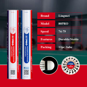 <span class=keywords><strong>LING</strong></span> <span class=keywords><strong>MEI</strong></span> 80 PRO LINGMEI LM para gira internacional, volante de bádminton, pluma de ganso, BWF, BWF, 12 unidades - Product Image 5