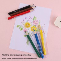 Set Pensil Warna Jumbo Logo Kustom Inti Berwarna Grosir Massal Produsen OEM ODM Perlengkapan Seni Sekolah Anak
