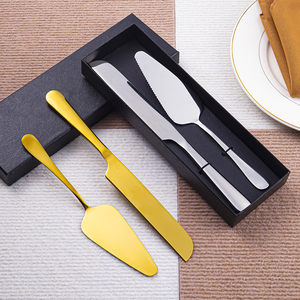 Juego de Cuchillos para Servir <span class=keywords><strong>Pastel</strong></span> de Boda Vintage Premium, Acero Inoxidable con Acabado Dorado para Cortar y Servir <span class=keywords><strong>Pastel</strong></span> - Product Image 1