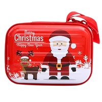 Porte-monnaie carré créatif en fer blanc, mini sac portable à fermeture éclair pour écouteurs et clés, modèle Linye, couleur personnalisable, thème Noël