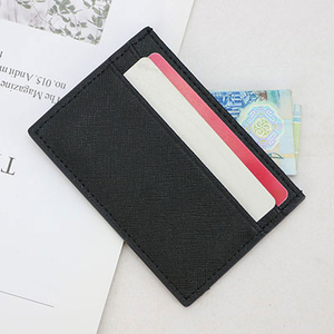 Portefeuille pour cartes de crédit miniature pour femme en <span class=keywords><strong>cuir</strong></span> de vache Saffiano véritable de haute qualité avec logo personnalisé à la mode Cadeau - Product Image 3