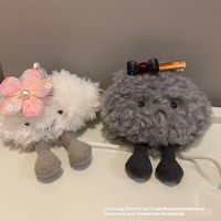 Porte-clés ours nuage blanc et nuage noir mignon et amusant, jouet en peluche super doux, porte-clés pour sac et mini machine à griffes