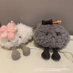 Porte-clés ours nuage blanc et nuage noir mignon et amusant, jouet en peluche super doux, porte-clés pour sac et <span class=keywords><strong>mini</strong></span> machine à griffes - Product Image 2
