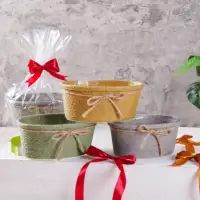 Cesta de papel oval para presente, cesta pequena para doces, decoração de natal, presente