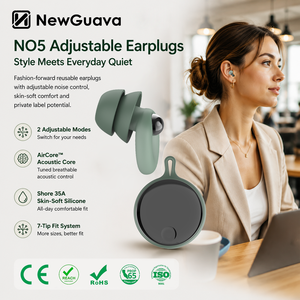 Embouts <span class=keywords><strong>d</strong></span>'<span class=keywords><strong>oreille</strong></span> en silicone OEM à profil bas, réduisant le bruit, réutilisables, confortables, pour concerts, voyages, entraînements et activités de plein air - Product Image 1