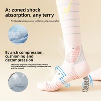 Chaussettes de compression sportives à pression de niveau deux, semelle en tissu éponge, antidérapantes, résistantes à l'usure, anti-frottement, tube long en nylon, pour jeunes, ODM