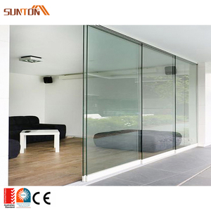 Cloison intérieure moderne personnalisée, en aluminium silencieux, sans cadre en verre trempé, porte <span class=keywords><strong>coulissante</strong></span> empilable, <span class=keywords><strong>prix</strong></span> d'usine - Product Image 2