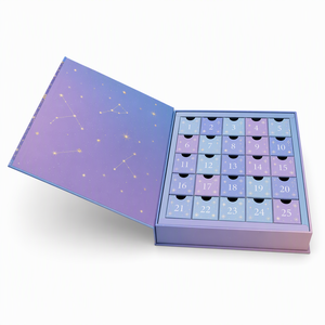 Boîte de calendrier de l'avent de Noël personnalisée de 25 jours, boîte de luxe en papier rigide, style tiroir, fermeture magnétique, emballage cadeau pour compte à rebours des fêtes - Product Image 5