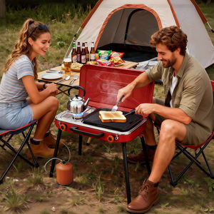 Réchaud de <span class=keywords><strong>camping</strong></span> portable pliable en métal haute puissance 5500W, résistant au vent, avec carburant au butane, équipement de cuisine d'extérieur professionnel - Product Image 6