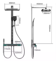 Produits de salle de bain douche ensembles de douche lumière d'ambiance piano clé mitigeur de salle de bain avec ensemble de douche thermostatique