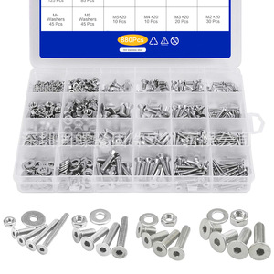304 Stainless Steel Hex Socket Head Screw Set 880pcs M2 M3 M4 M5 DIN912 Industrial Grade A - Product Image 1