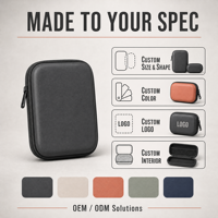 Pochette de transport pour écouteurs EVA Mini, noire, avec fermeture éclair, étui de chargement pour écouteurs, résistant à l'eau, antichoc, compact, sécurisé