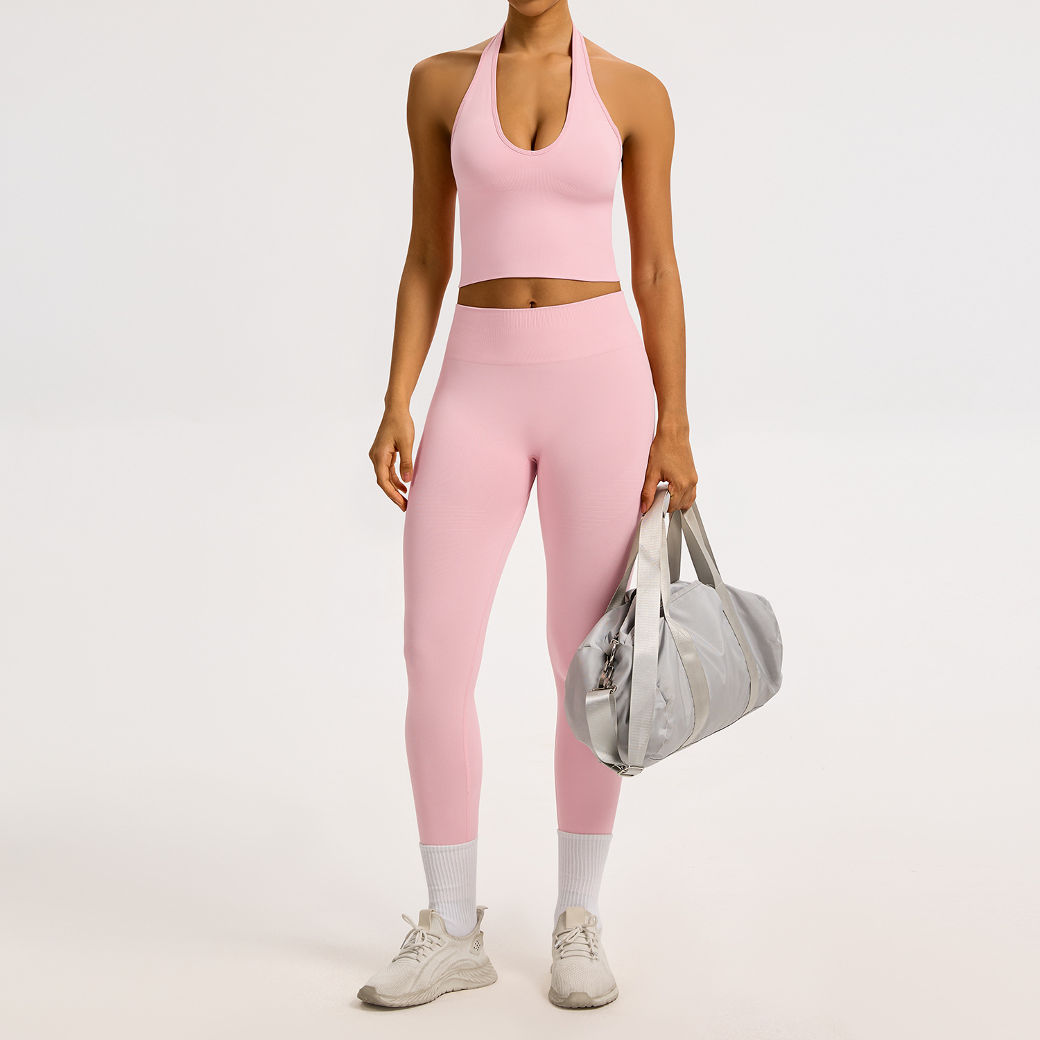Soutien-gorge + pantalon rose pêche