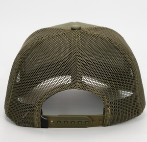 Casquette de camionneur de style classique 6006 de haute qualité avec logo tissé personnalisé, vert olive, avec étiquette de drapeau personnalisée, en maille polyester, snapback - Product Image 4