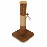 Rascador para Gatos de Corteza de Roble Natural, 390 x 390 x 750 mm, Rascador para Gatos de Interior para Protección de Muebles