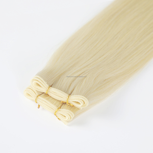 Brasilianische Haarverlängerung, unsichtbar, glatt, Genius-Maschinen-Doppelwebung, intakte Schuppenschicht, Remy-Haar, Blond, 40g-50g, Nr. - Product Image 1