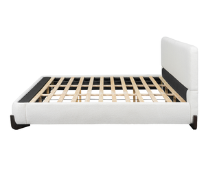 Lit convertible moderne en tissu, design italien minimaliste, taille King, cadre en bois de chêne, réglable, garantie 5 ans, pour chambre à coucher - Vente flash - Product Image 3