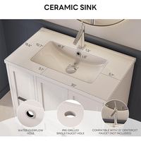 Ensemble de meuble-lavabo de salle de bain intelligent sur pied, personnalisable et moderne, avec miroir, coiffeuse et lavabo - Conception étanche