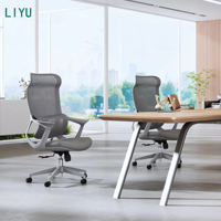 Chaise de bureau ergonomique Liyu à dossier haut en maille avec appui-tête réglable et soutien lombaire, chaise de bureau pivotante pour ordinateur