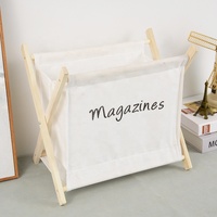 Porte-journaux et revues pliable en bois, support autoportant, tissu coloré, présentoir de salon, rangement de livres et de magazines en bois, support pliable