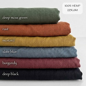 Tela de Cáñamo 100% Pura, Lisa, Lavada, de Alta Calidad, 138 cm, 225 g/m², Tela de Cáñamo Resistente y Pesada para Ropa, Pantalones y Chaquetas - Product Image 1