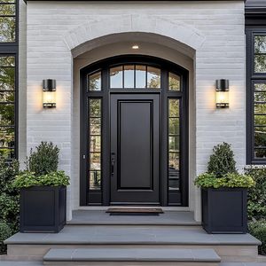Lámpara de Pared <span class=keywords><strong>Exterior</strong></span> Resistente a la Intemperie, Color Negro Mate, con <span class=keywords><strong>Bombillas</strong></span> LED para Entrada, Puerta o Garaje - Product Image 4