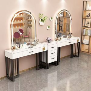 Hair Salon <b>Mirror</b> and Tool <b>Table</b> Hair Care <b>Mirror</b> <b>Table</b> Stand Integrated Tool Stand Bedroom Dressing <b>Table</b> With <b>Mirror</b> - Product Image 1