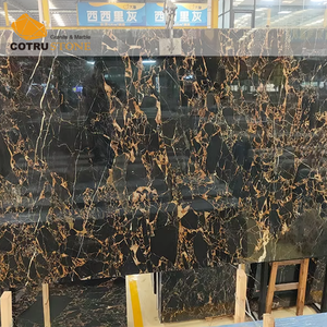 Mármol Negro Portoro <span class=keywords><strong>Afgano</strong></span> Natural al por Mayor, con Diseño de Flores Doradas, Pulido, Tamaño Personalizado, Losa Grande para Piso, Pared, Sala de Estar, Escaleras - Product Image 1