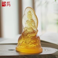 ArtFamily Ornement mural bouddhiste personnalisable en cristal gravé fait main, mettant en scène le Bodhisattva Samantabhadra